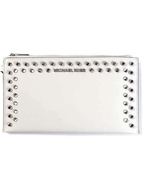 michael kors clutch studded|michael kors women's white clutch.